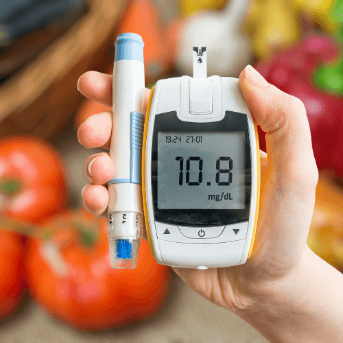 Behandlung einer Diabetes mit Insulin und gesunder Ernährung